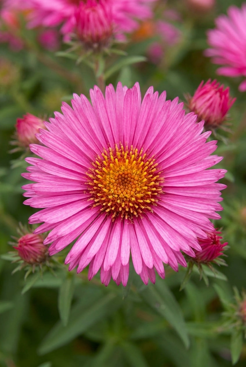 Aster novi-belgii 'Royal Ruby' bloem