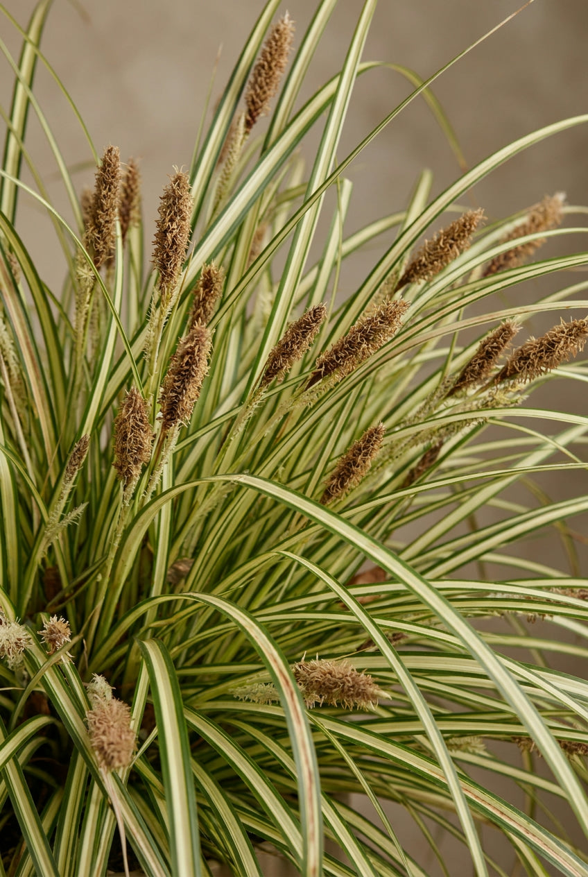Carex oshimensis 'Evergold' bloem
