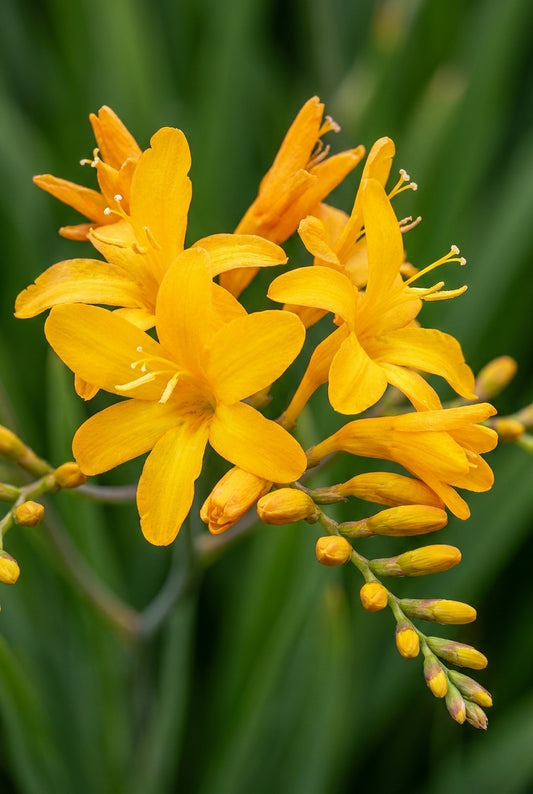 Crocosmia 'Pauls Best Yellow' bloem