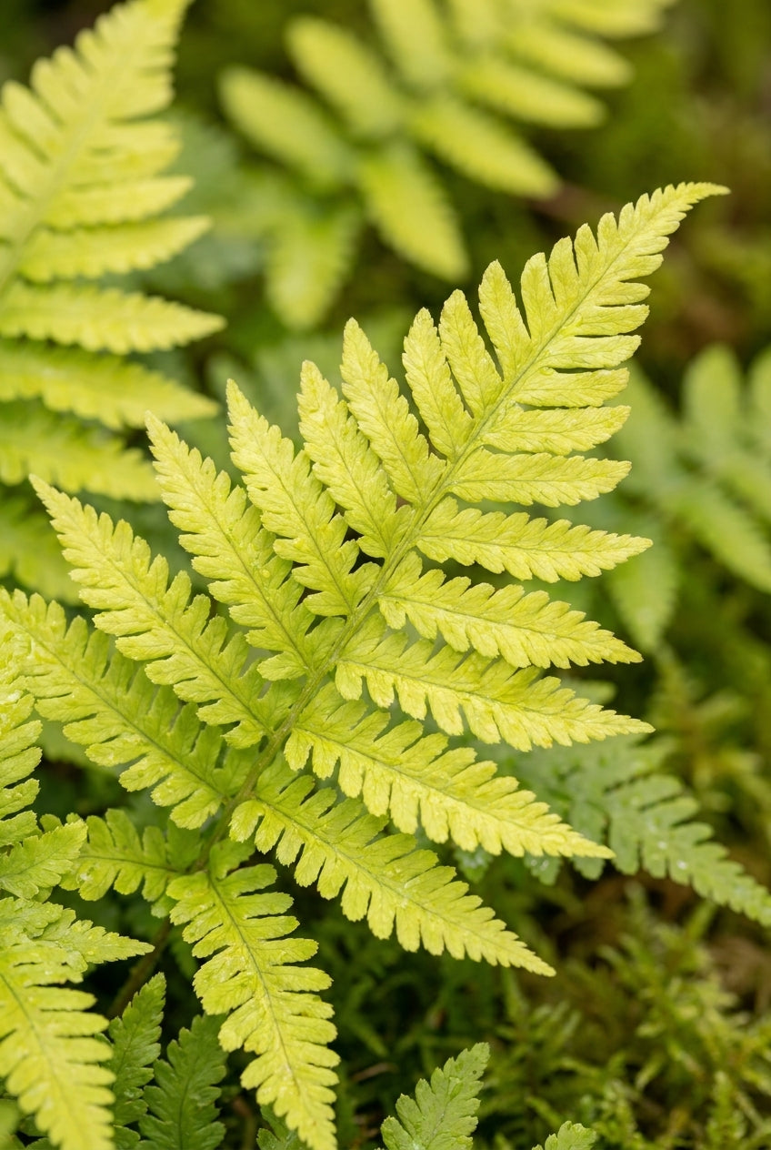 Dryopteris dilatata 'Crispa Whiteside' blad