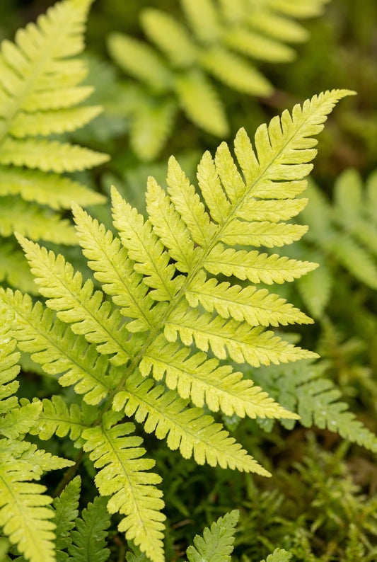 Dryopteris dilatata 'Crispa Whiteside' blad
