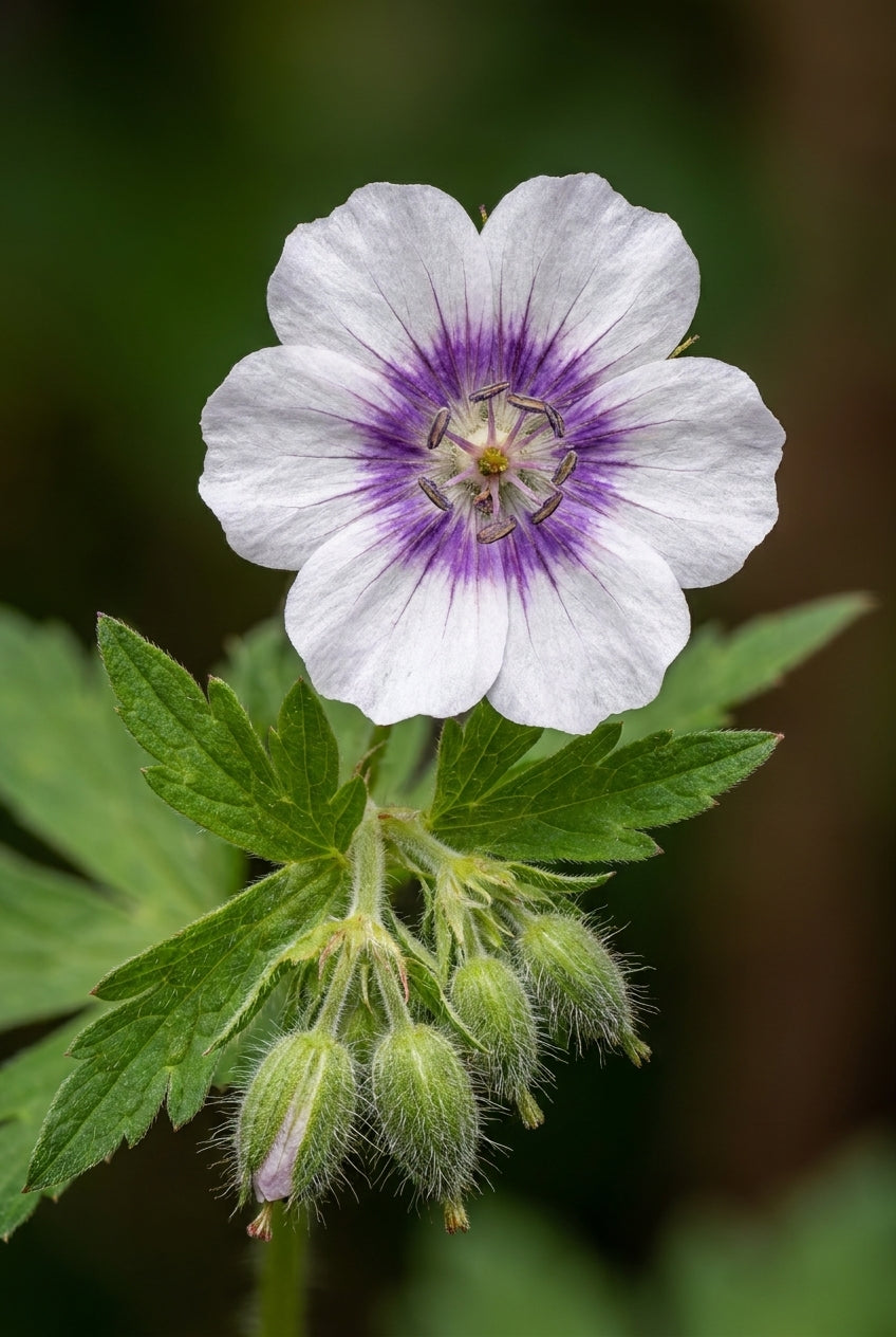 Geranium phaeum 'Wendy's Blush' bloem