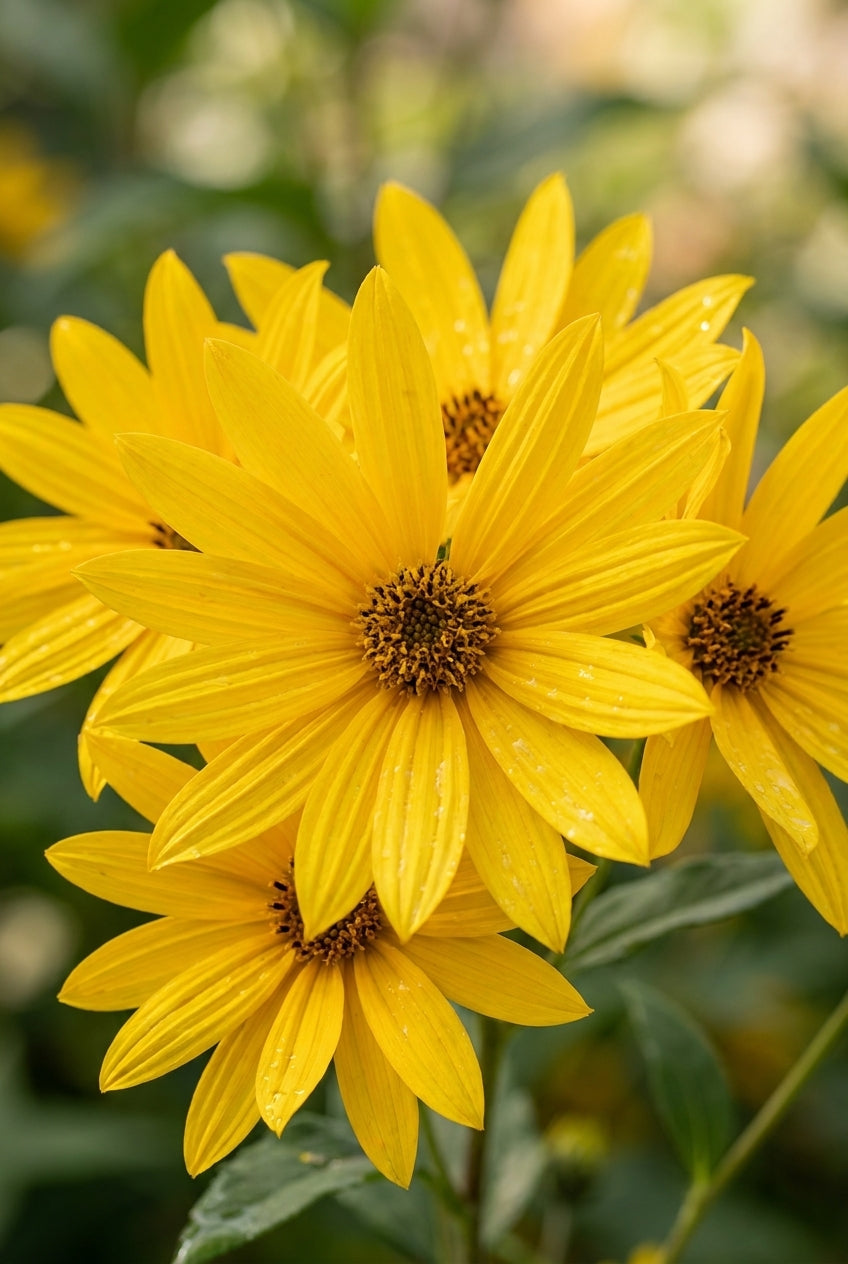 Helianthus atrorubens 'Monarch' bloem