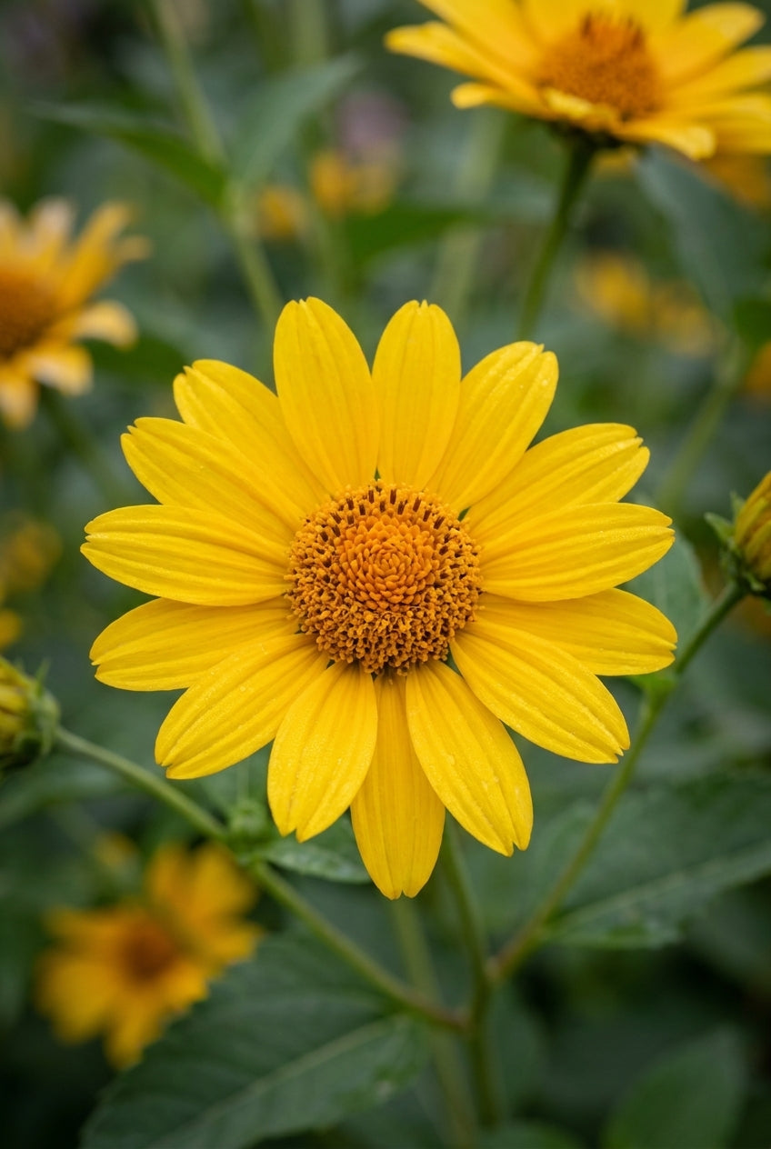 Helianthus decapetalus 'Meteor' bloem