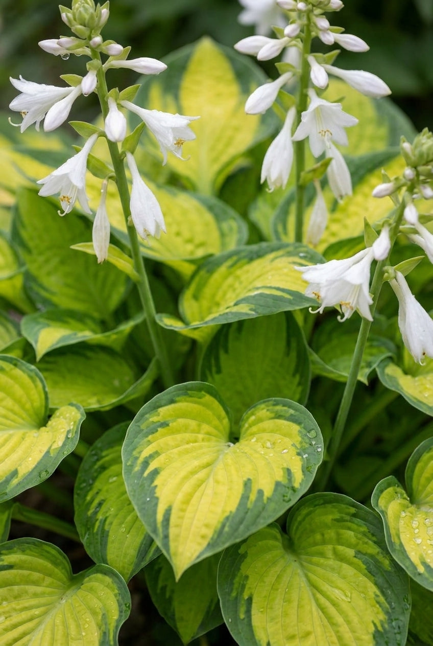 Hosta 'Rainforest Sunrise' bloem