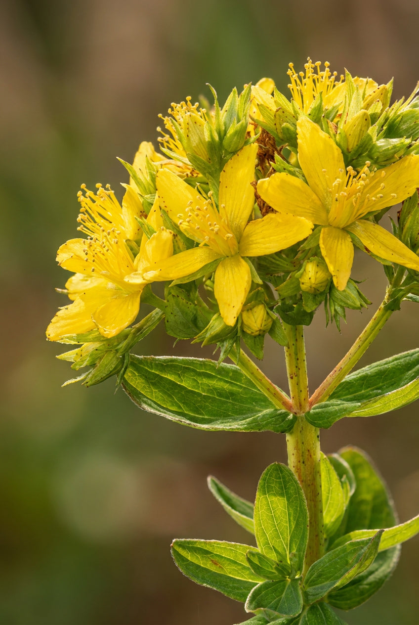 Hypericum tetrapterum bloem