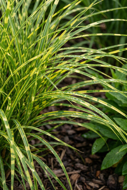 Miscanthus sinensis 'Little Zebra' blad