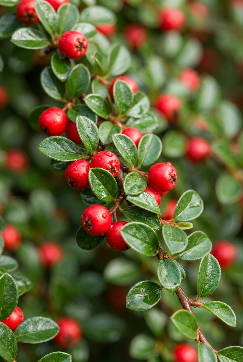Cotoneaster suecicus 'Coral Beauty' op stam bes