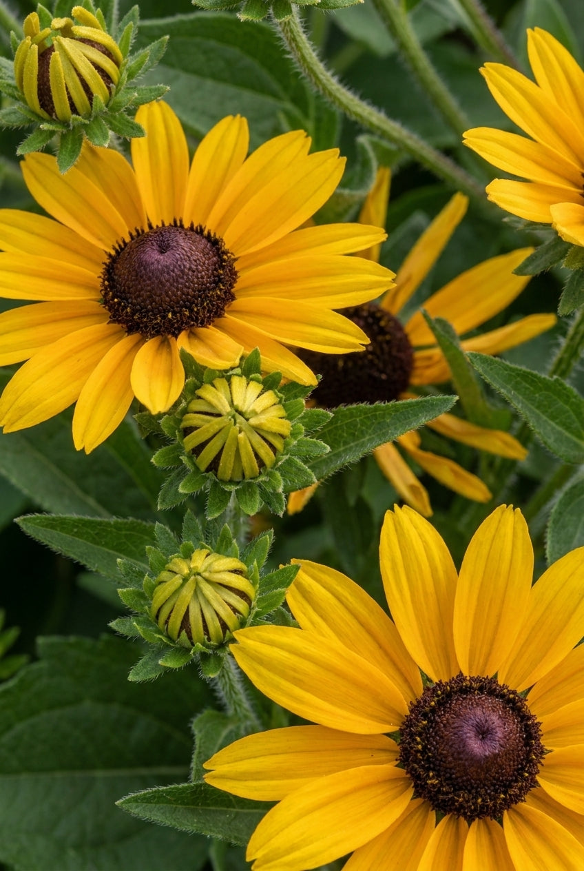 Rudbeckia subtomentosa 'Little Henry' bloem