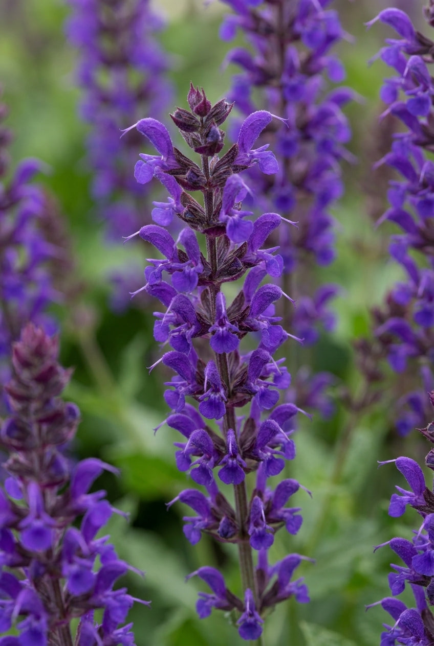 Salvia nemorosa 'Mainacht' bloem