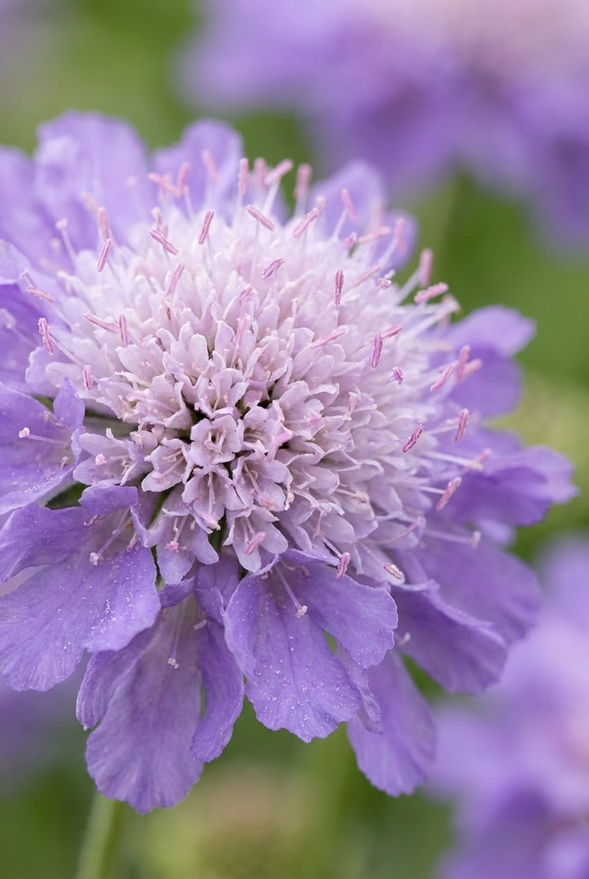 Scabiosa columbaria 'Mariposa Blue' bloem