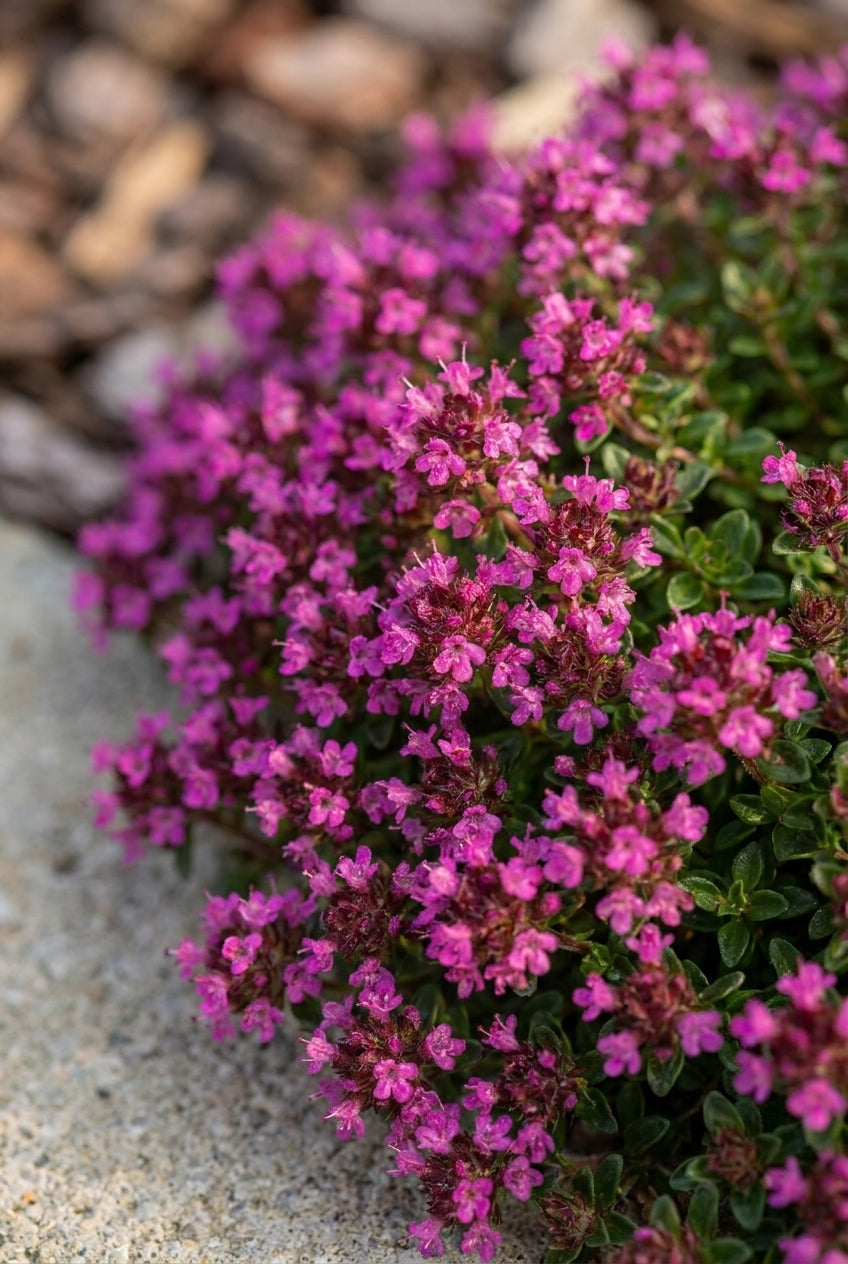 Thymus praecox 'Creeping Red' bloem