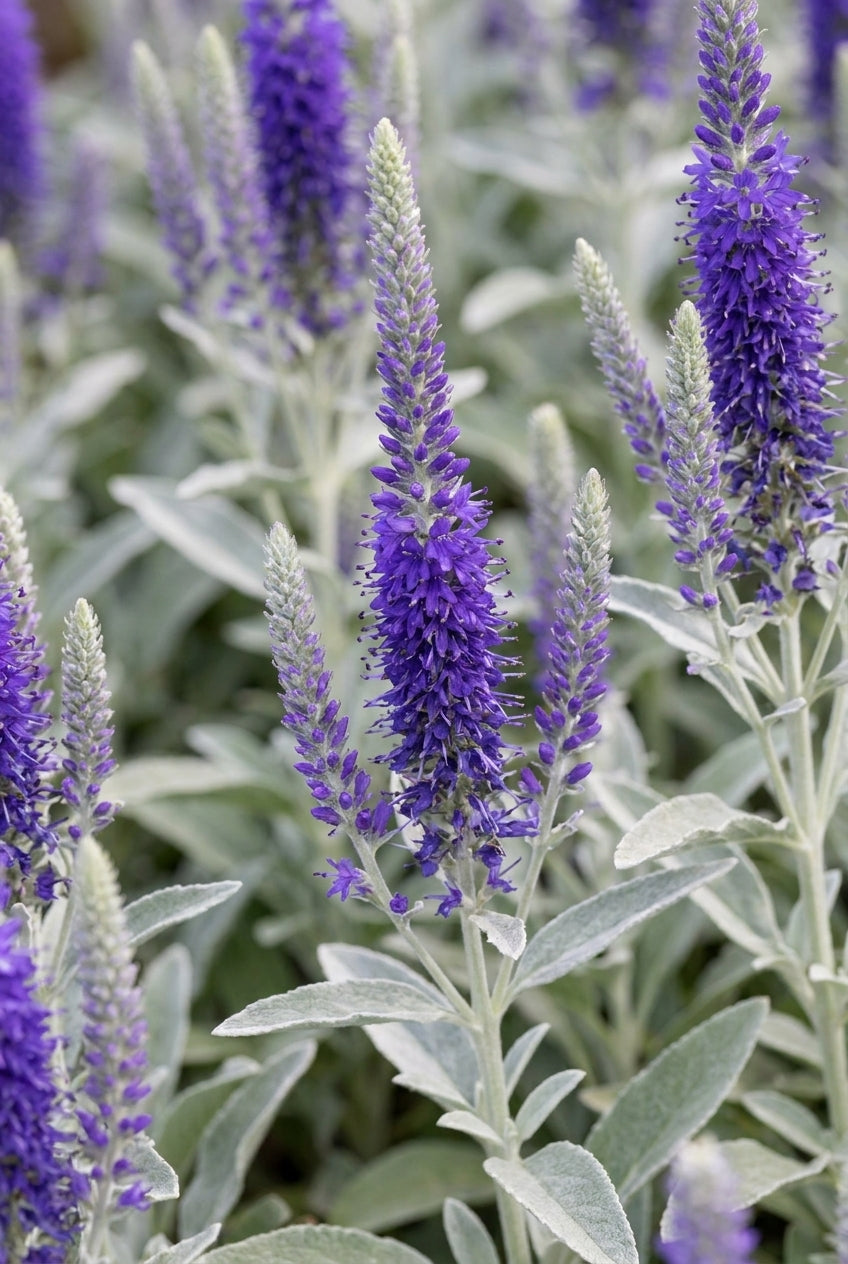 Veronica spicata 'Silbersee' bloem