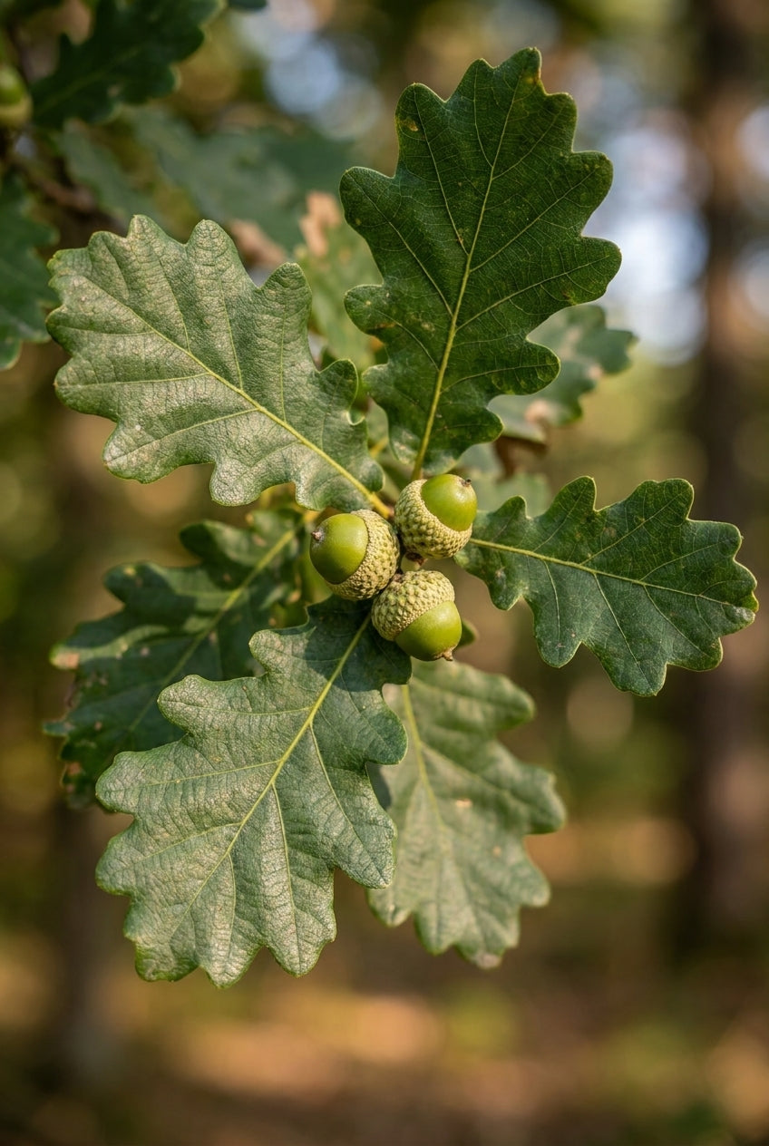 Quercus petraea op stam blad
