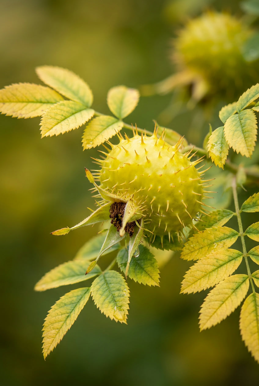 Rosa roxburghii Tuinplanten vrucht
