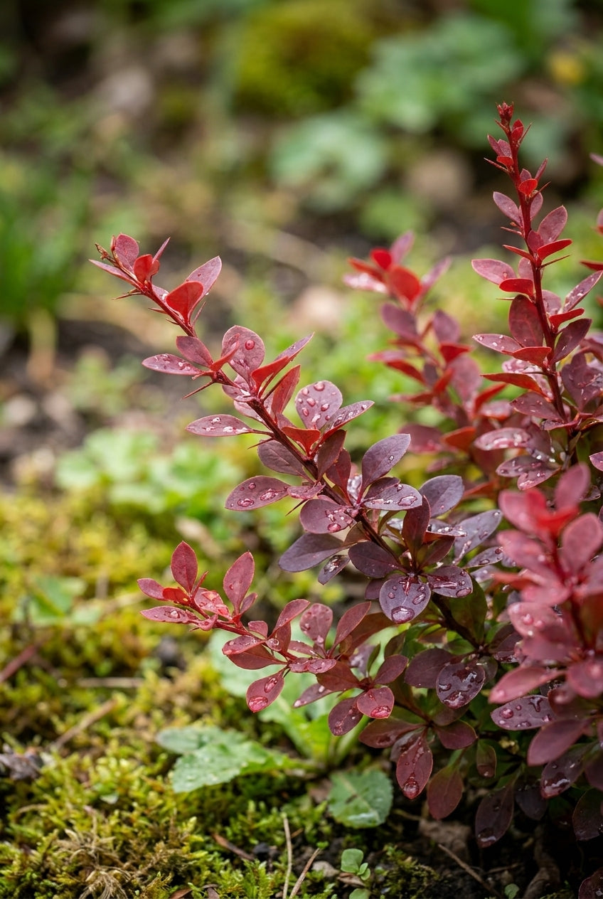 Berberis thunbergii 'Orange Rocket' Tuinplanten blad