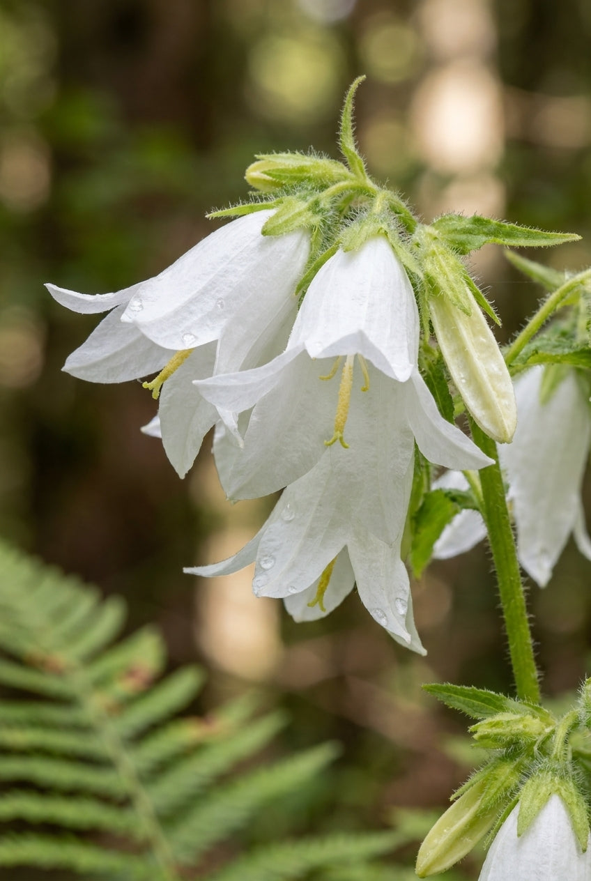 Campanula trachelium 'Alba' bloem