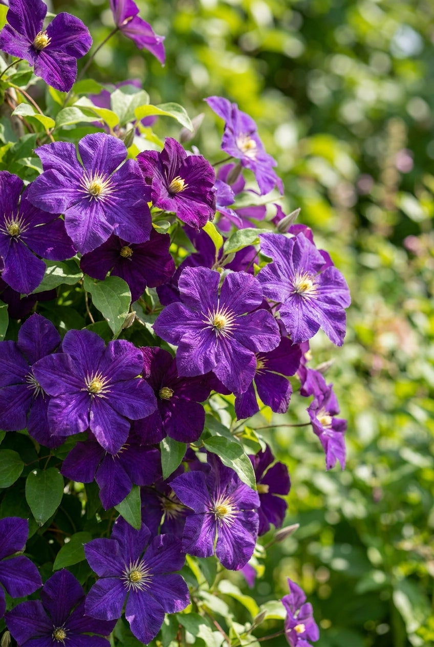 Clematis 'Etoile Violette' bloemen