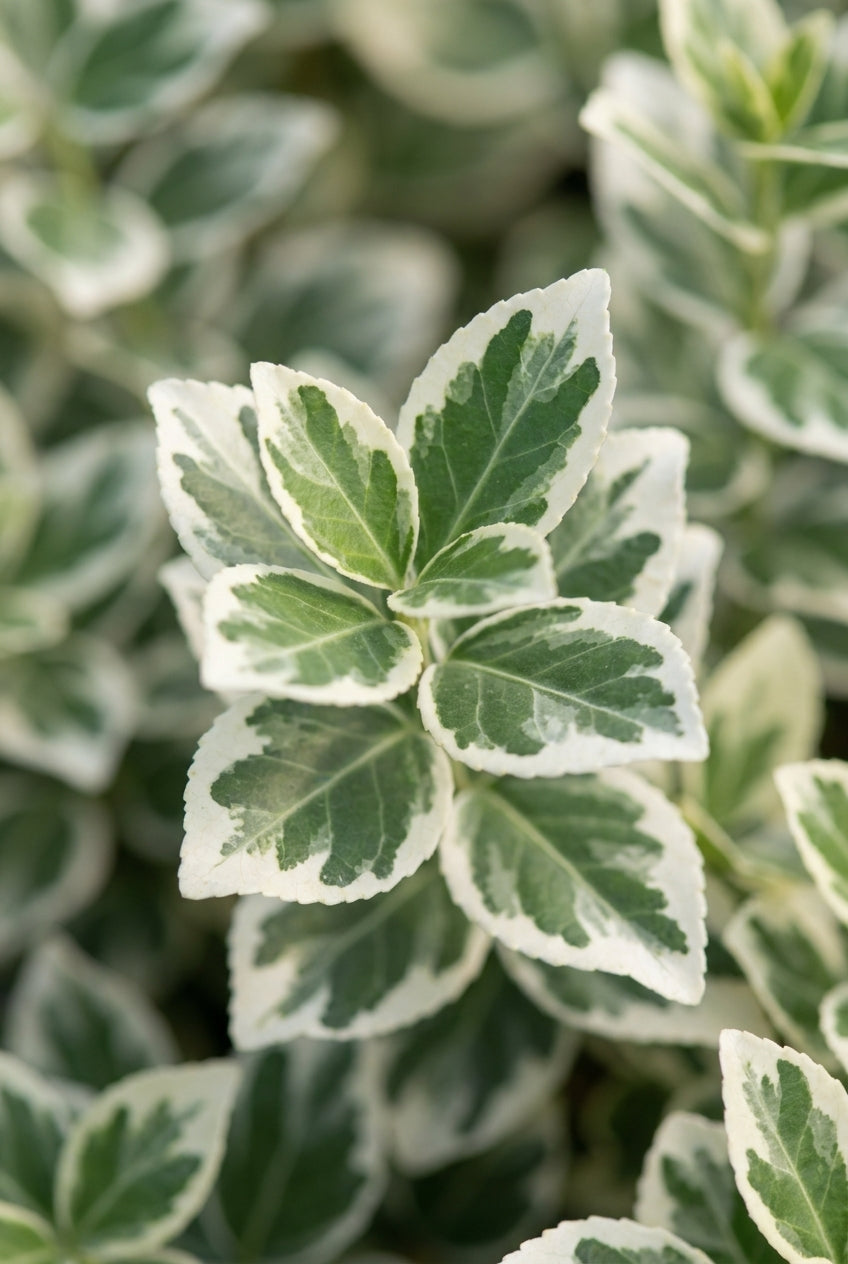 Euonymus fortunei 'Emerald Gaiety' Tuinplanten blad