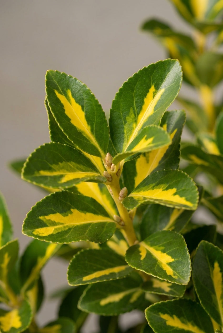 Euonymus japonicus 'Aureus' solitair blad