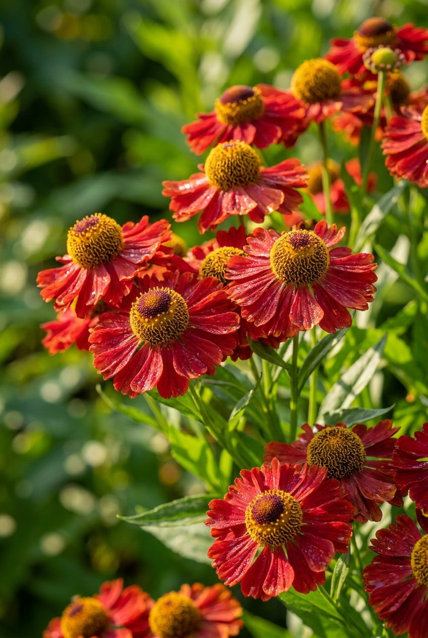 Helenium 'Baudirektor Linne' bloemen
