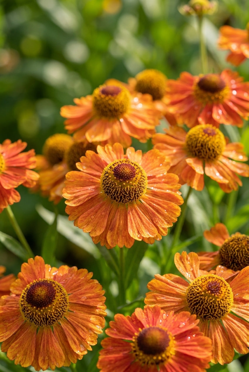 Helenium 'Little Orange' bloem