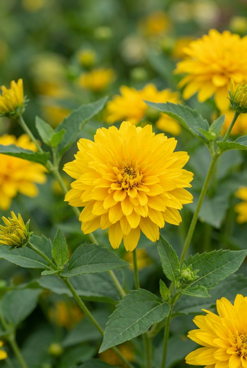 Helianthus decapetalus 'Sunshine Daydream' blad