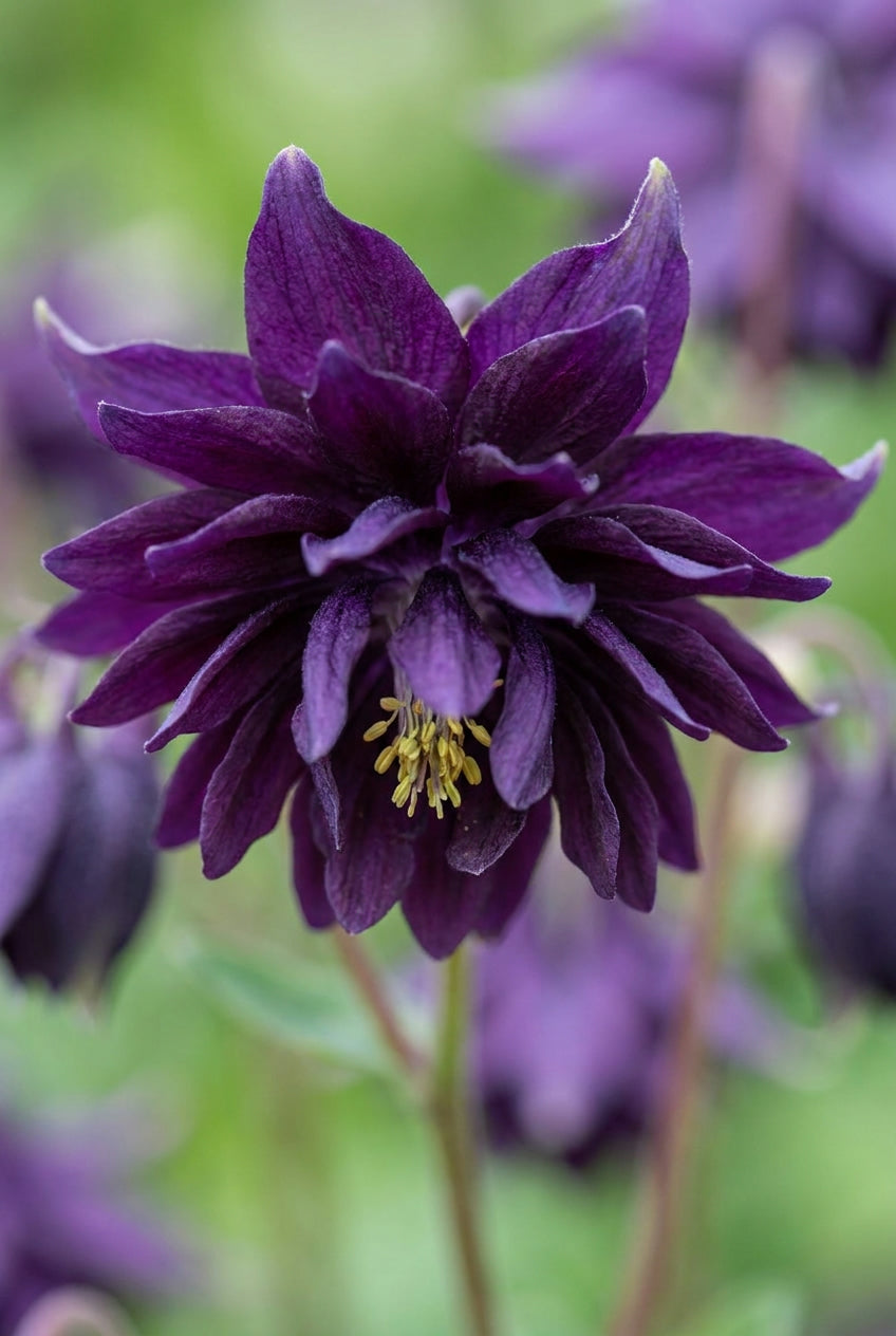 Aquilegia vulgaris 'Black Barlow' bloem