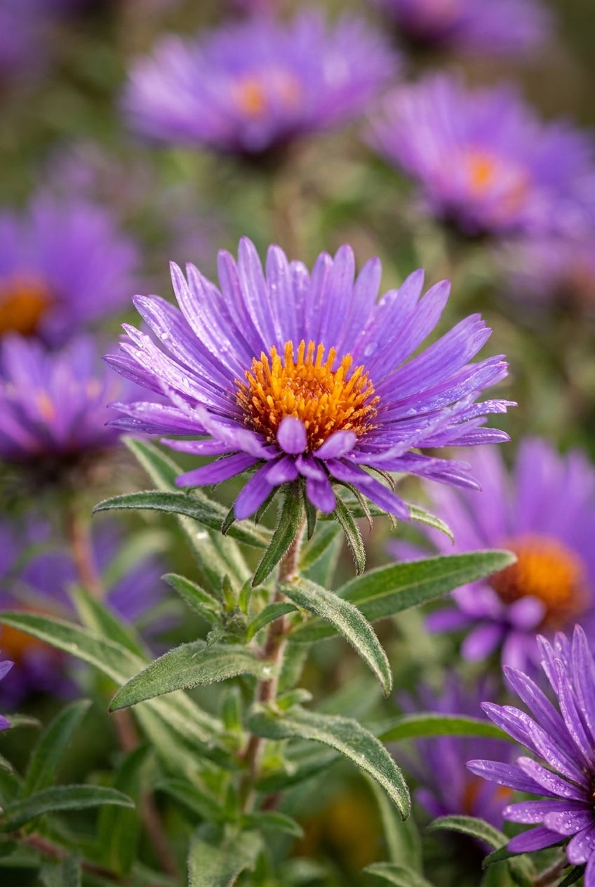 Aster novae-angliae 'W. Bowman' bloem