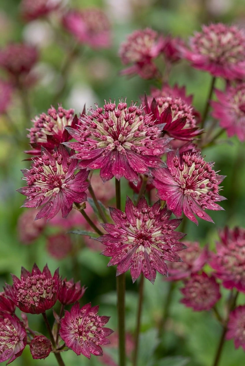 Astrantia major 'Claret' bloem