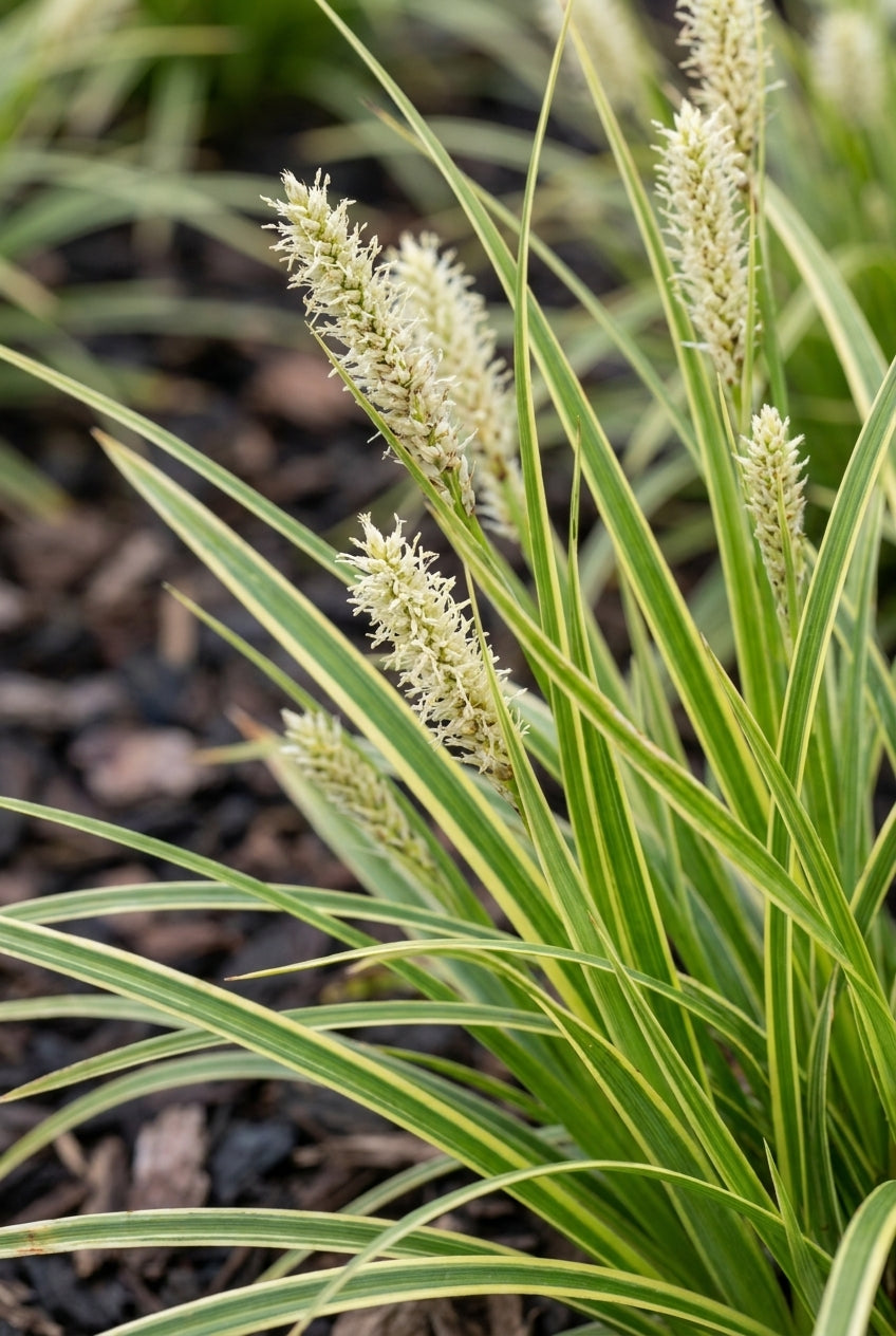 Carex morrowii 'Goldband' blad