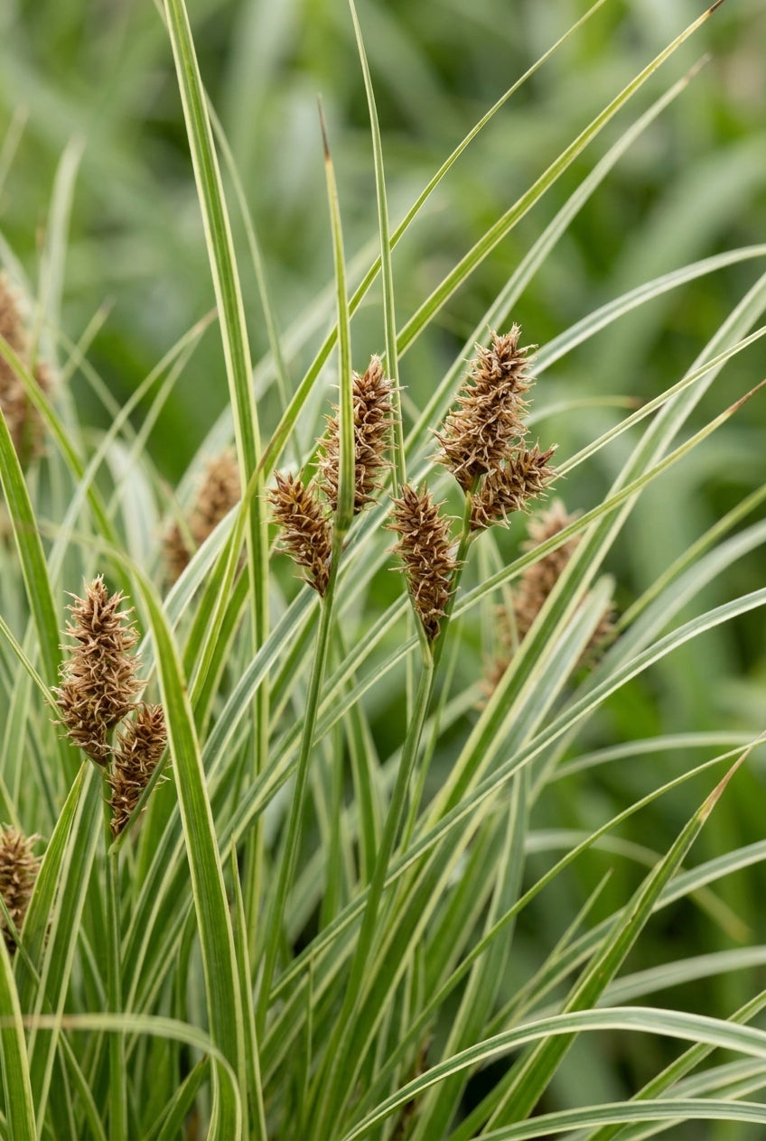 Carex oshimensis 'Ice Cream' bloem