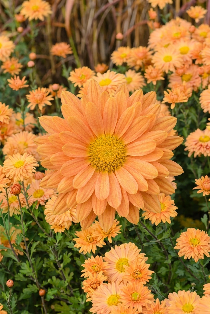 Chrysanthemum (I) 'Kleiner Bernstein' bloem