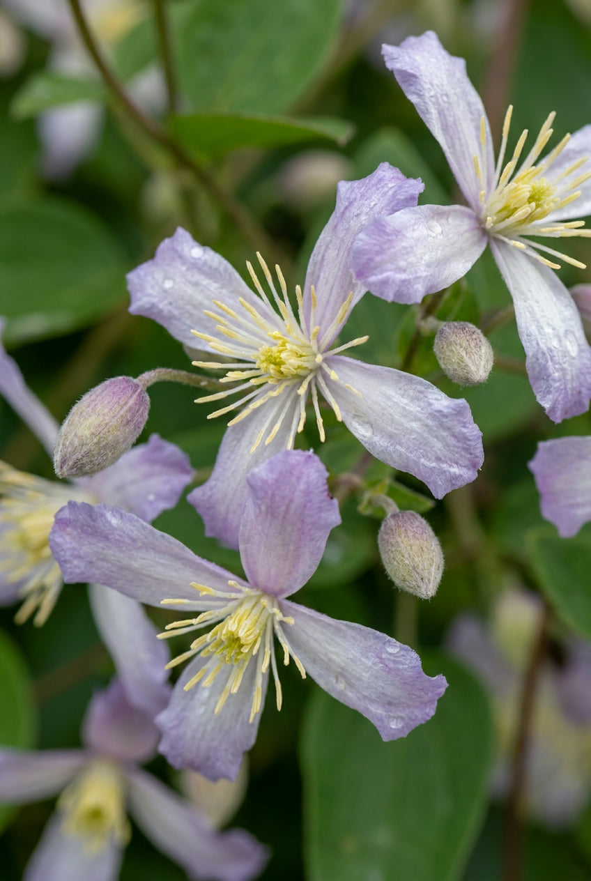 Clematis 'Praecox' bloem