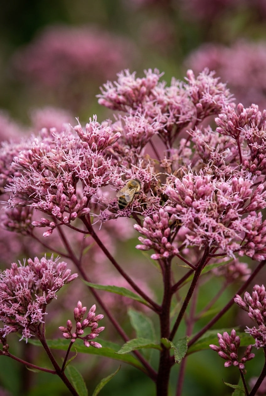 Eupatorium maculatum 'Riesenschirm' bloem