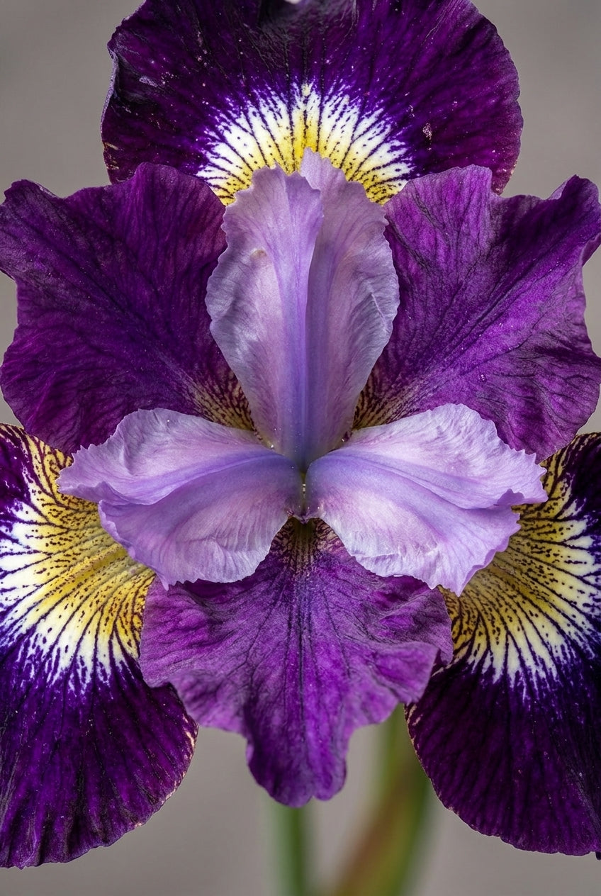 Iris sibirica 'Contrast in Styles' bloem