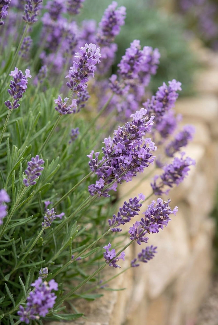 Lavandula angustifolia 'Dwarf Blue' bloem
