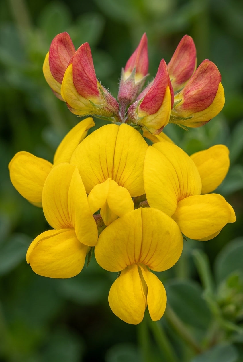 Lotus corniculatus 'Pleniflorus' bloem