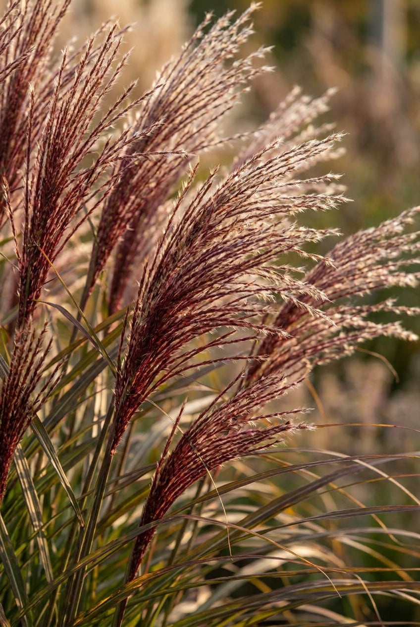 Miscanthus sinensis 'Dread Locks' bloem