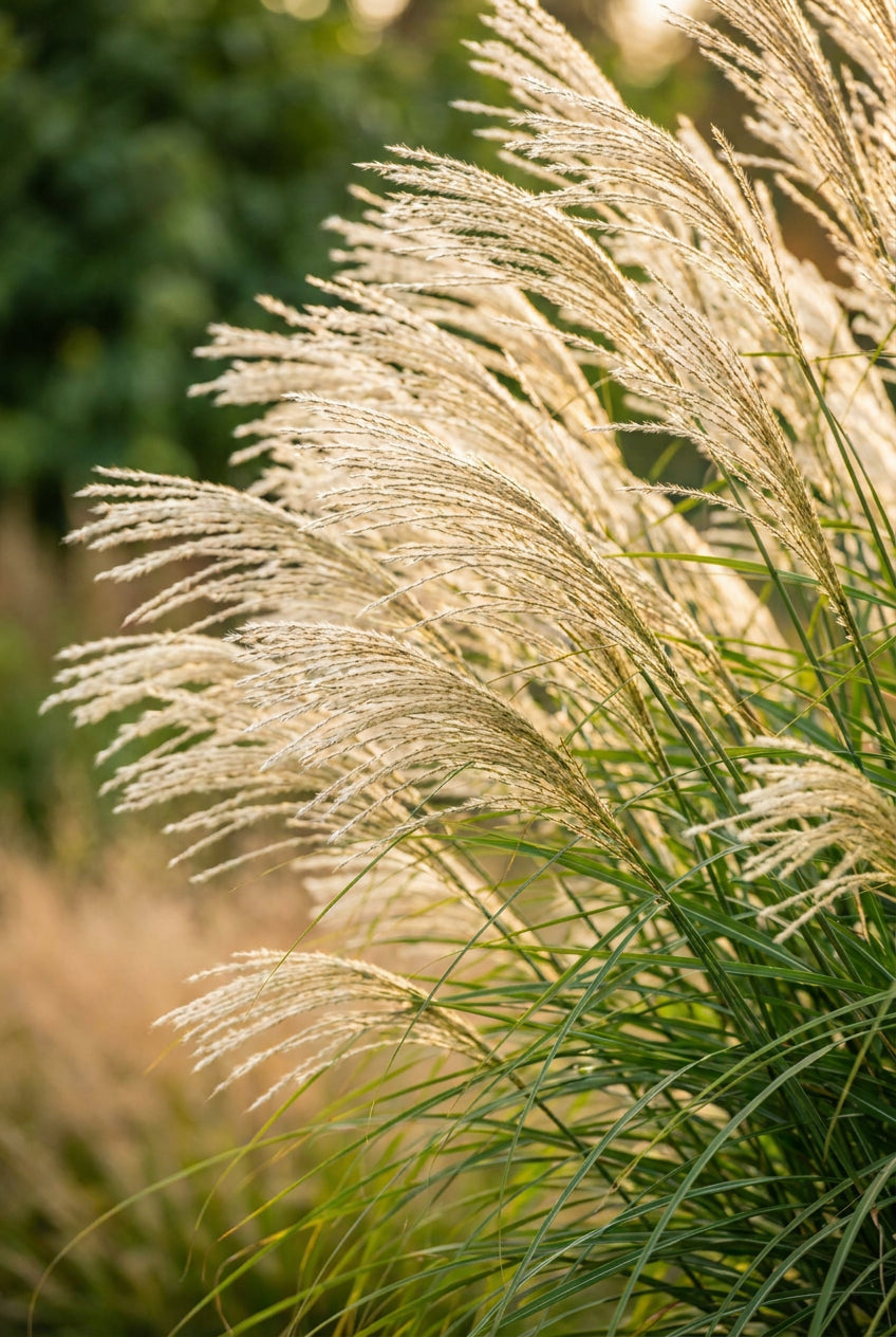 Miscanthus sinensis 'Federweiser' bloem