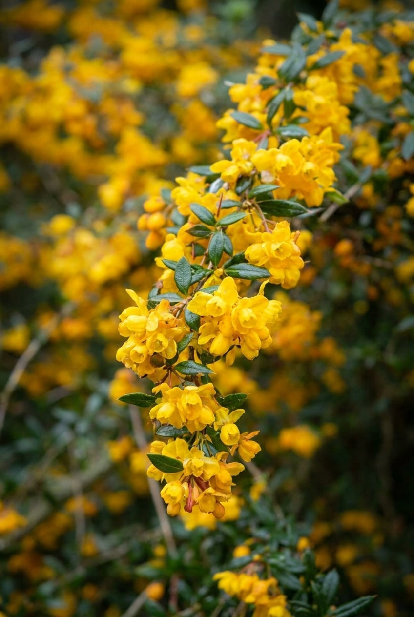 Berberis stenophylla meerstammig / struik bloesem