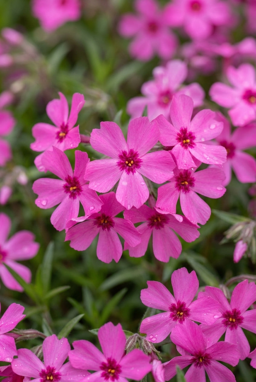 Phlox stolonifera 'Red Ridge' bloem
