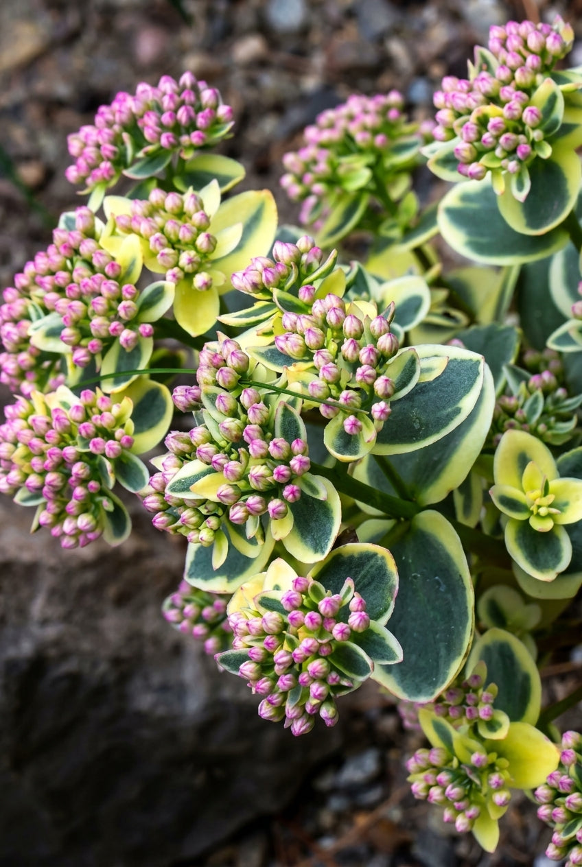 Sedum 'Lime Twister' bloem