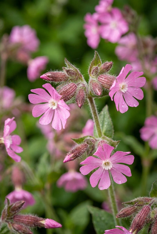 Silene dioica 'Rollies Favorite' bloemen