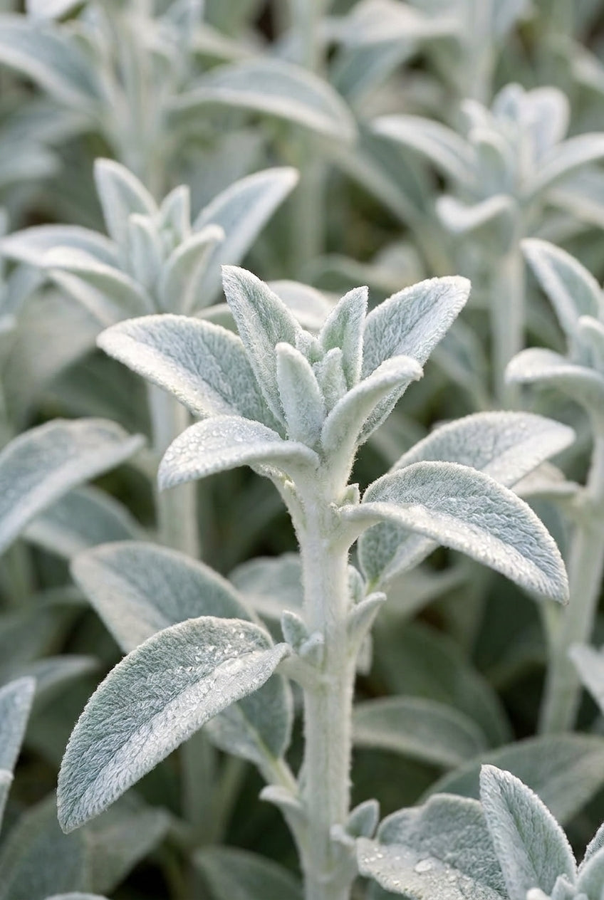 Stachys byzantina 'Silver Carpet' blad