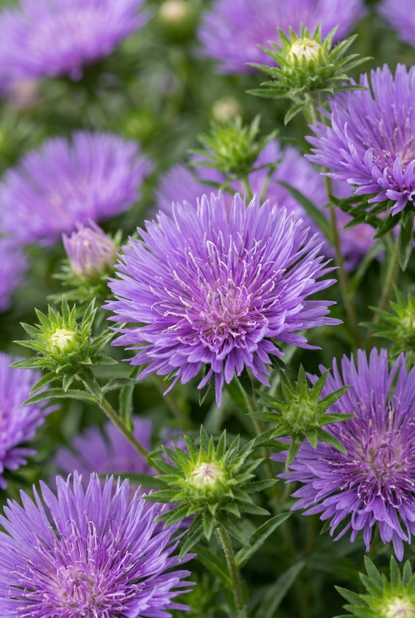Stokesia laevis 'Peachie's Pick' bloem