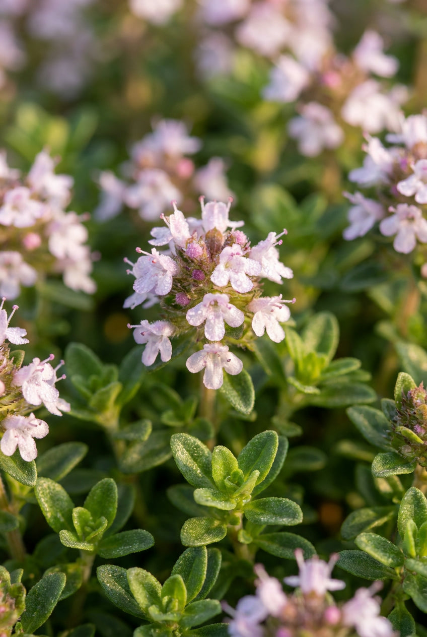 Thymus citriodorus 'Golden Dwarf' bloem