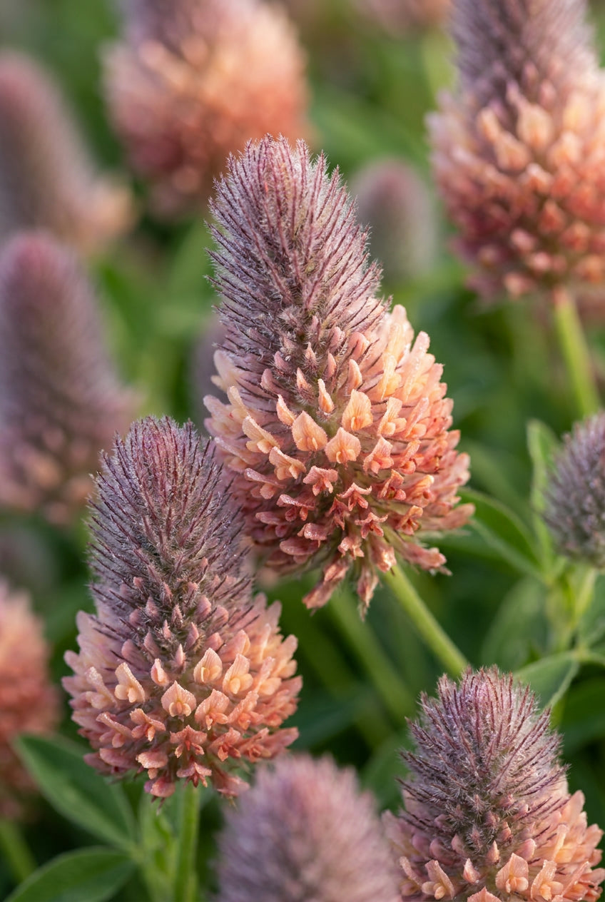 Trifolium rubens 'Peach Pink' bloem