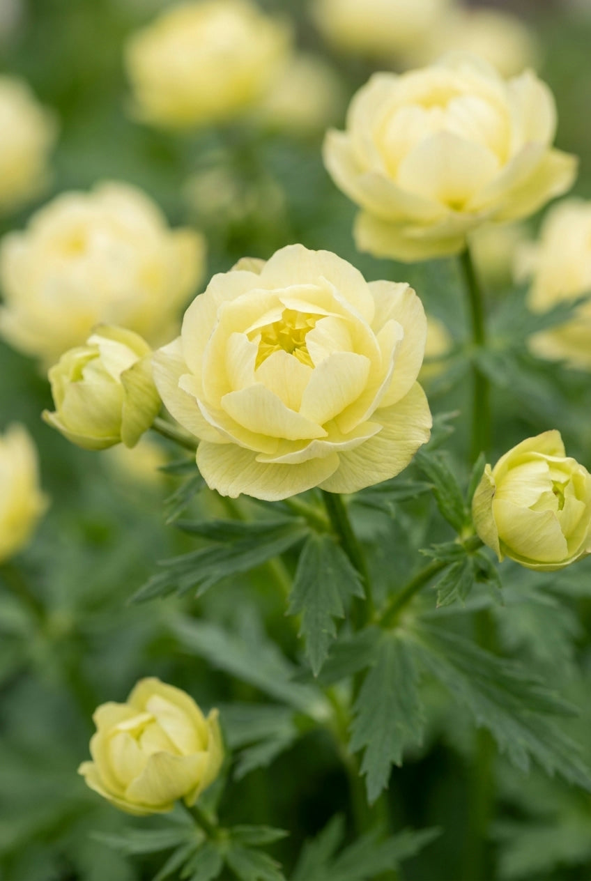 Trollius 'Alabaster' bloem