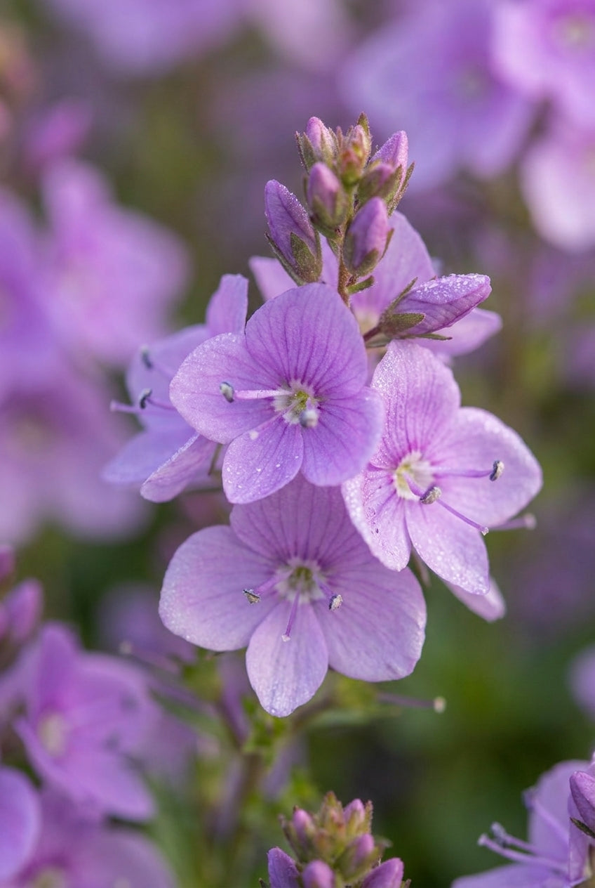 Veronica prostrata 'Mrs Holt' bloem